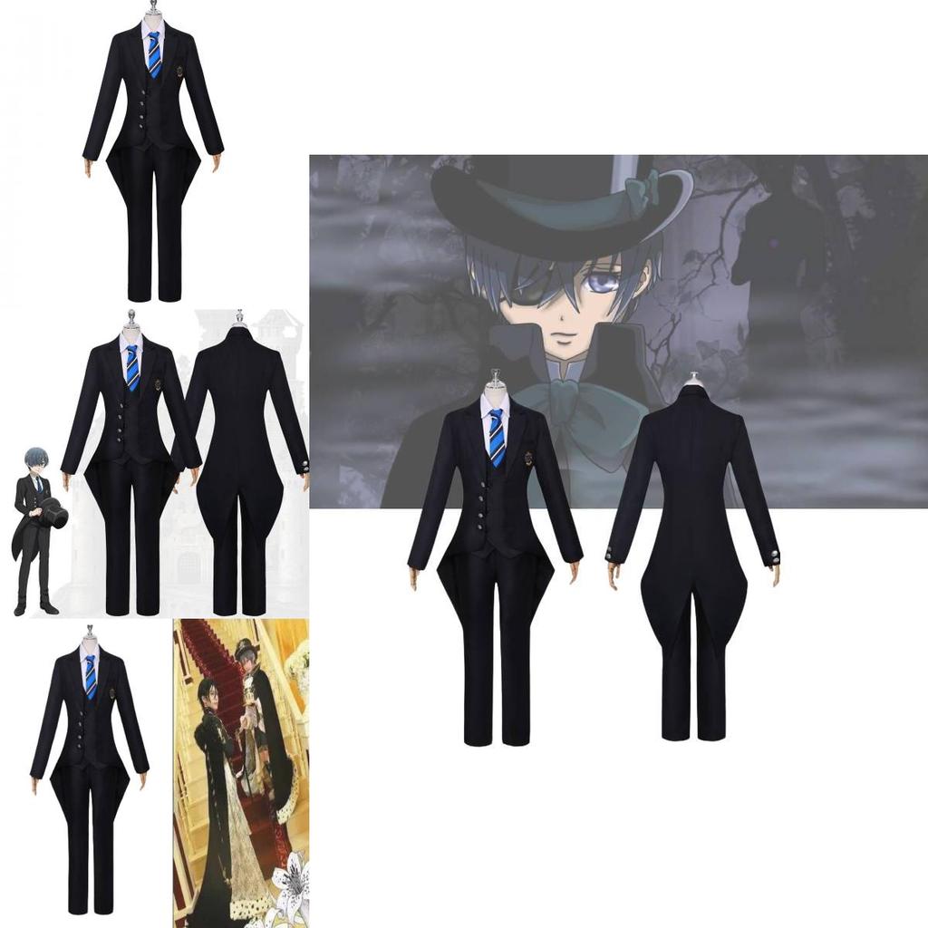 Black Butler Sebastian Cosplay Kostüm Polyester Stoff Einfacher Stil Japanisches Anime Thema