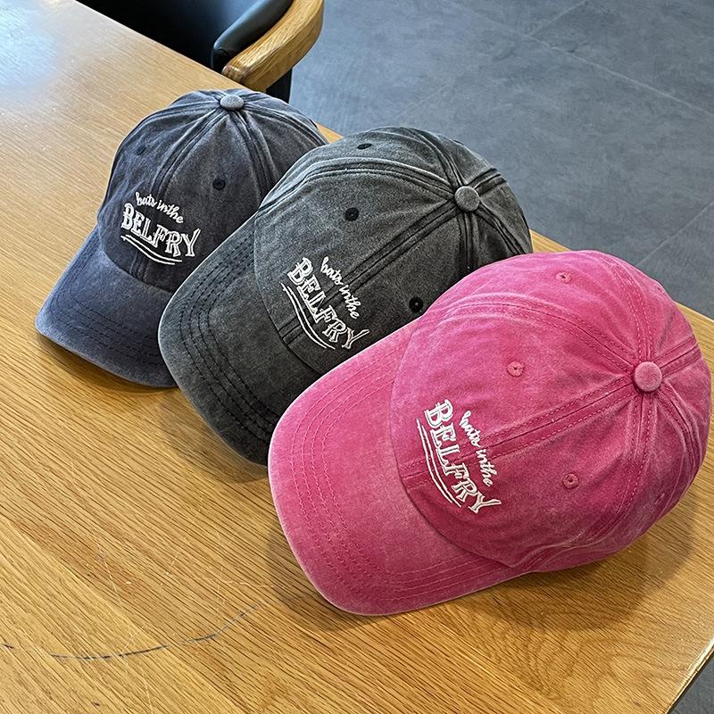 Cappellino da Baseball Retrò da Donna Ricamo Lettere Cotone Lavato Hip Hop Snapback Cappellini Per Uomo Streetwear Regolabile Cappello a Visiera Piatta