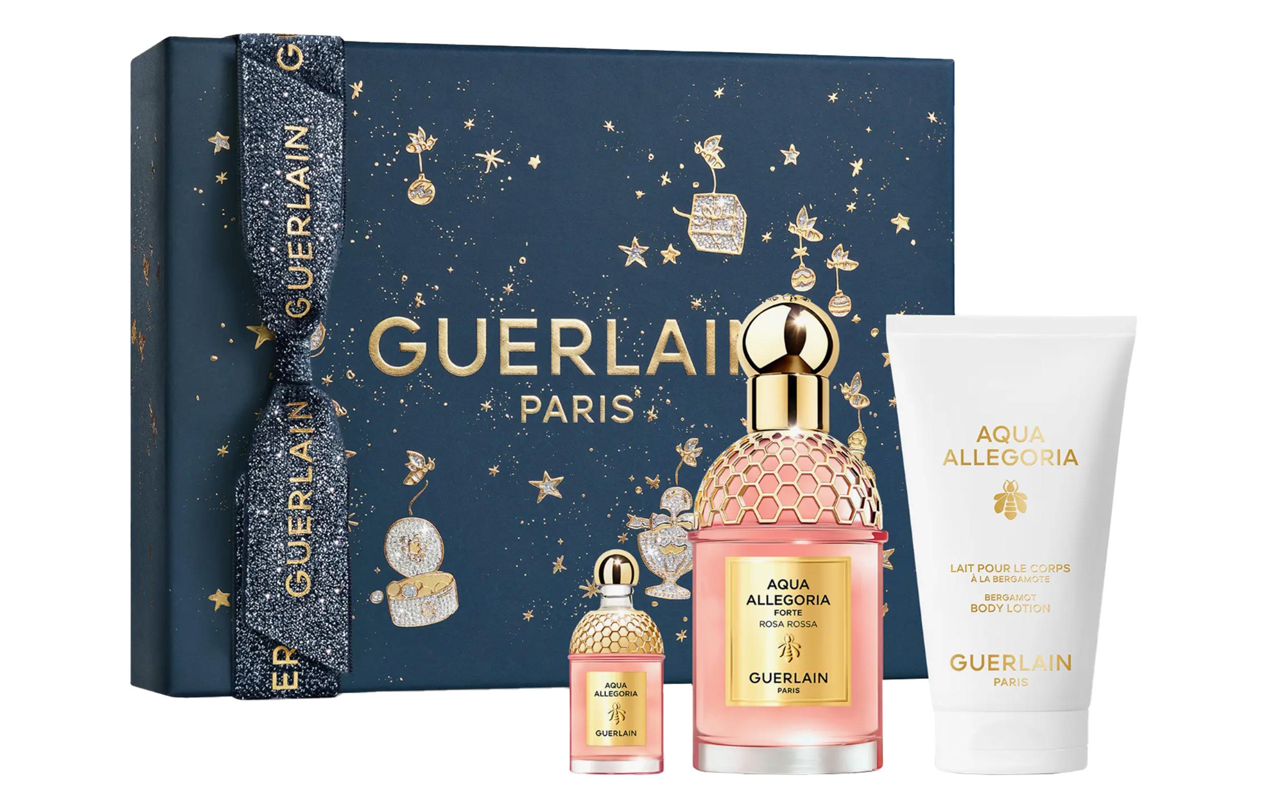 GUERLAIN 2024 Christmas Limited Forte Rosa Rossa Perfume Sets Eau De Parfum Peach Rose 7.5ml+75ml+75ml 7.5ml Perfume+75ml Perfume+75ml Body Lotion