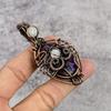 Multi Flash Labradorite & Rainbow Moonstone Pendant, 999 Copper Wire Wrapped Jewelry, Gemstone Jewelry, Handmade Pendant, For Wedding Gift