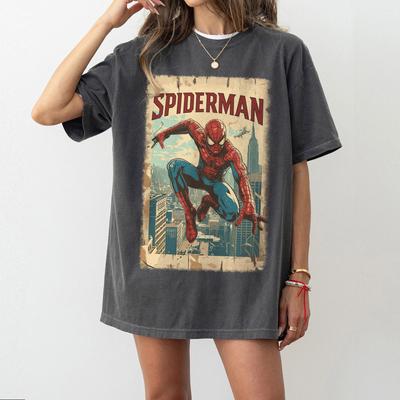 Spiderunisex Brand New Day 2026 New Mcu Film Tee Forgotten Hero New York City Retro Comic Oversized Comfort Color Casual Couple