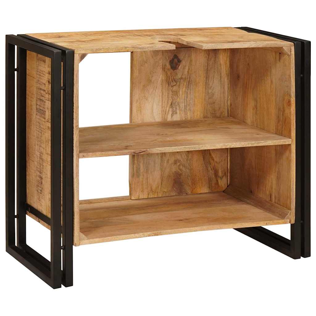 Bathroom Vanity Cabinet Brown 71 X 33 X 58 Cm Solid Mango Wood