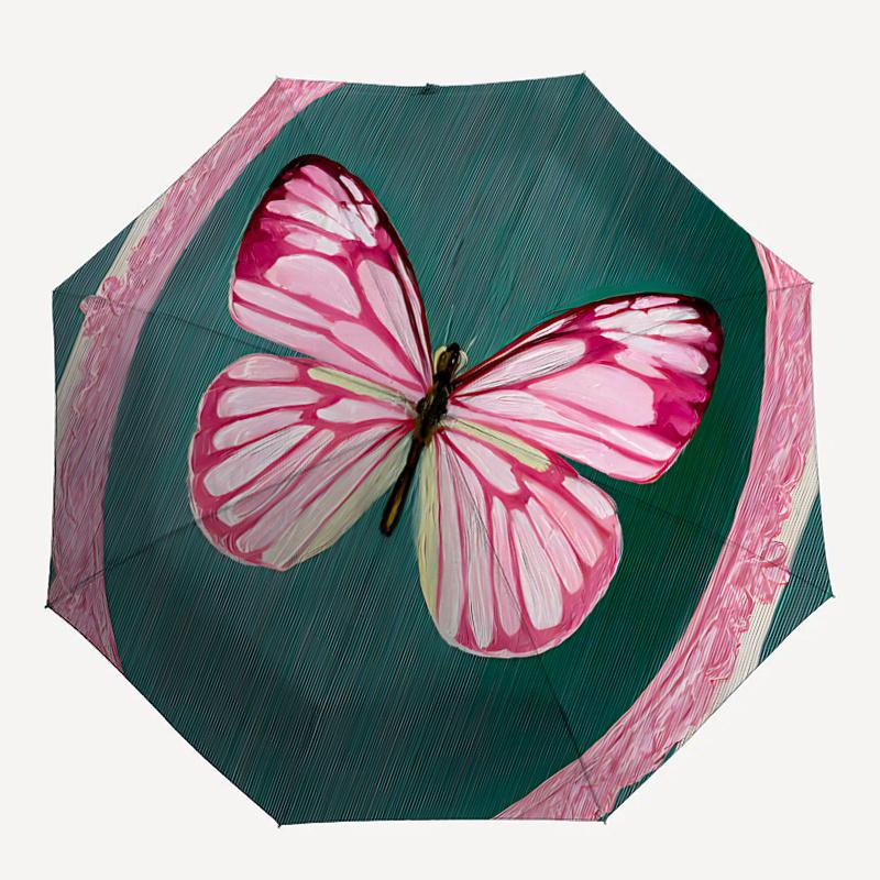 

1pc Butterfly ArtworkAutomatic Open/close Umbrella, 8-Rib sturdy structure, Portable Travel Umbrella, Parties, Everyday Usec22