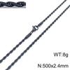 Hip-hop Style Vacuum Plating Black Titanium Steel Men's and Women's Winding Ladder Twist Necklace