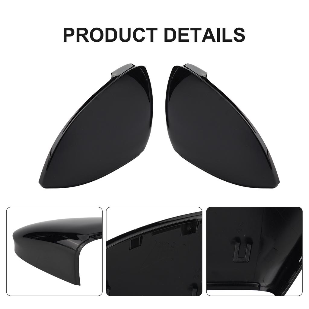 5H0857537 5H0857538 Black Pair Mirror Cover Rear View Side Mirror Cap For Golf 8 2020-2024 Replacement Automobiles Parts