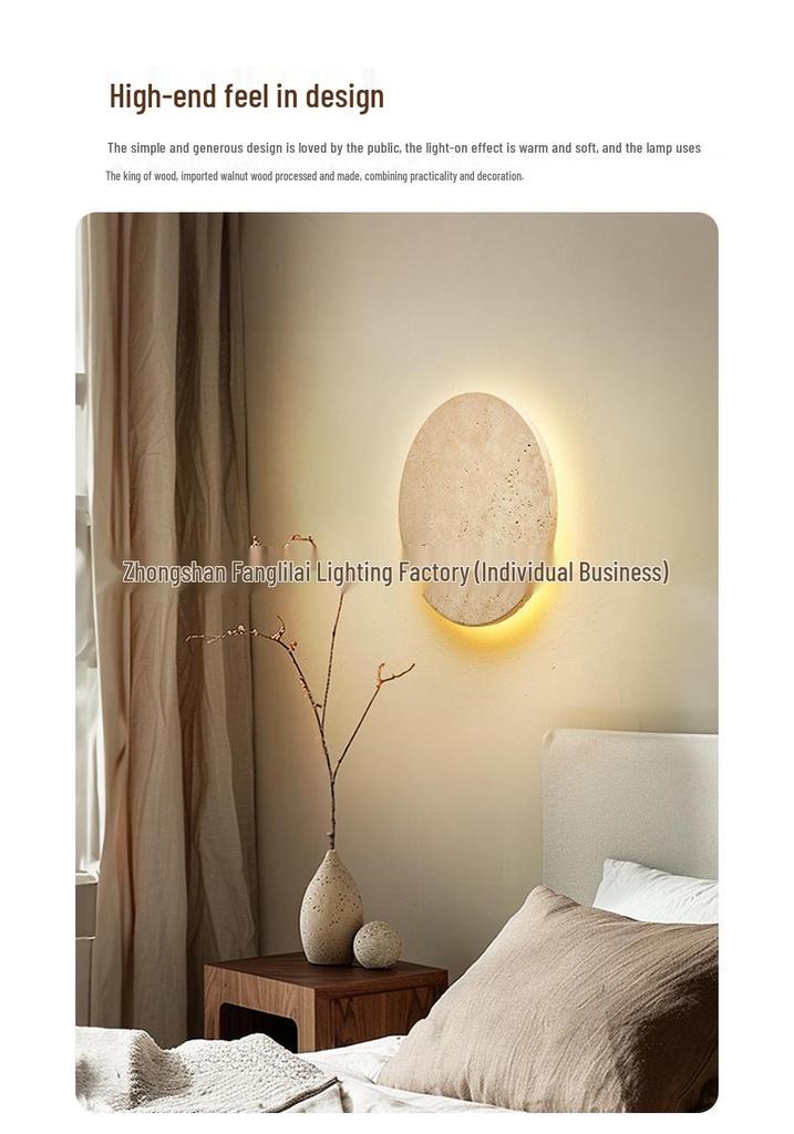 Wabi-Sabi Style Retro Yellow Travertine Light for Hallway, Corridor, Entrance, Balcony, and Bedside Atmosphere.