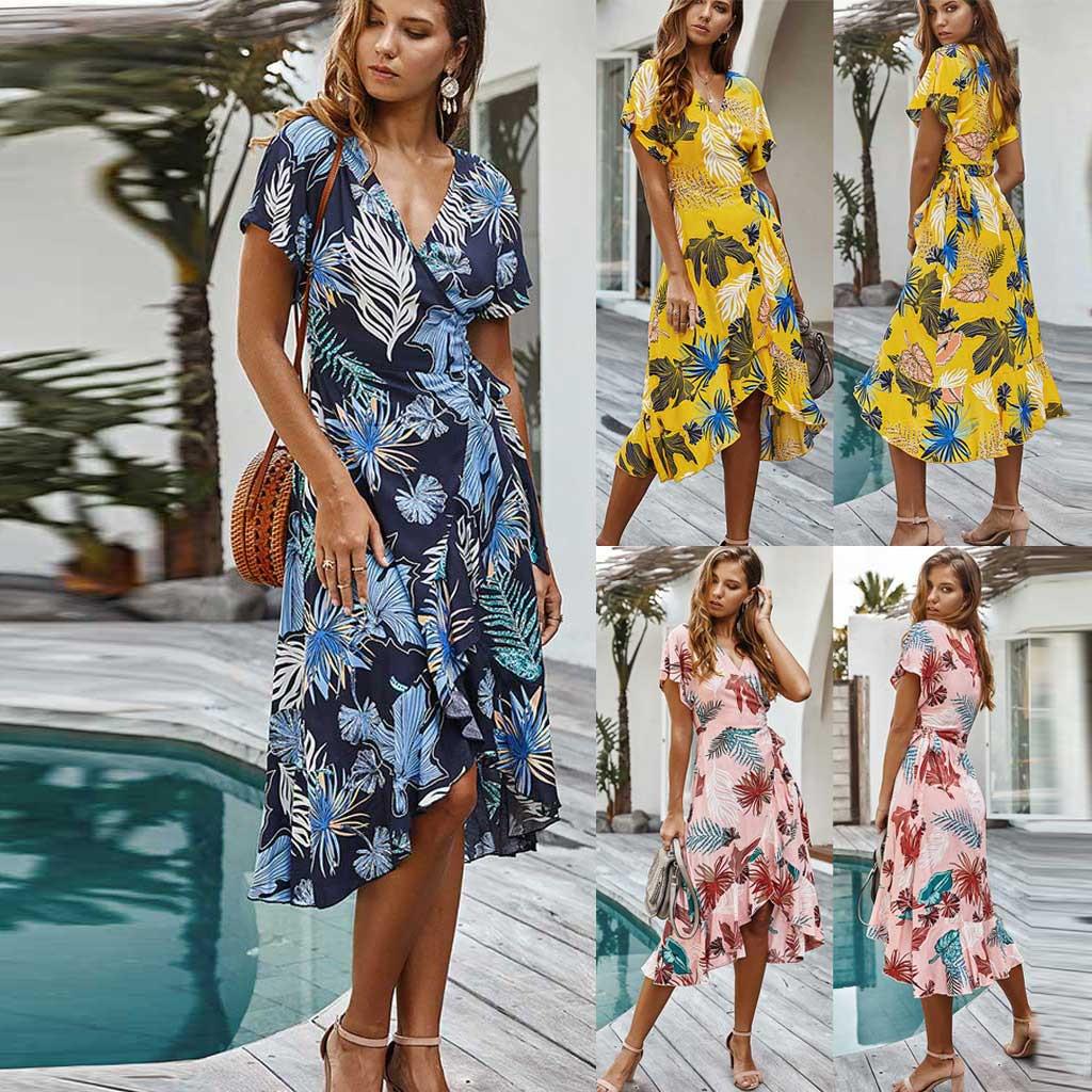 Knee-Length Dress Sexy Beach Dress 