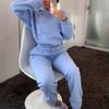 Women's Casual Fleece Long Sleeve Plus Size Printed Hoodie Trousers Sports Suit