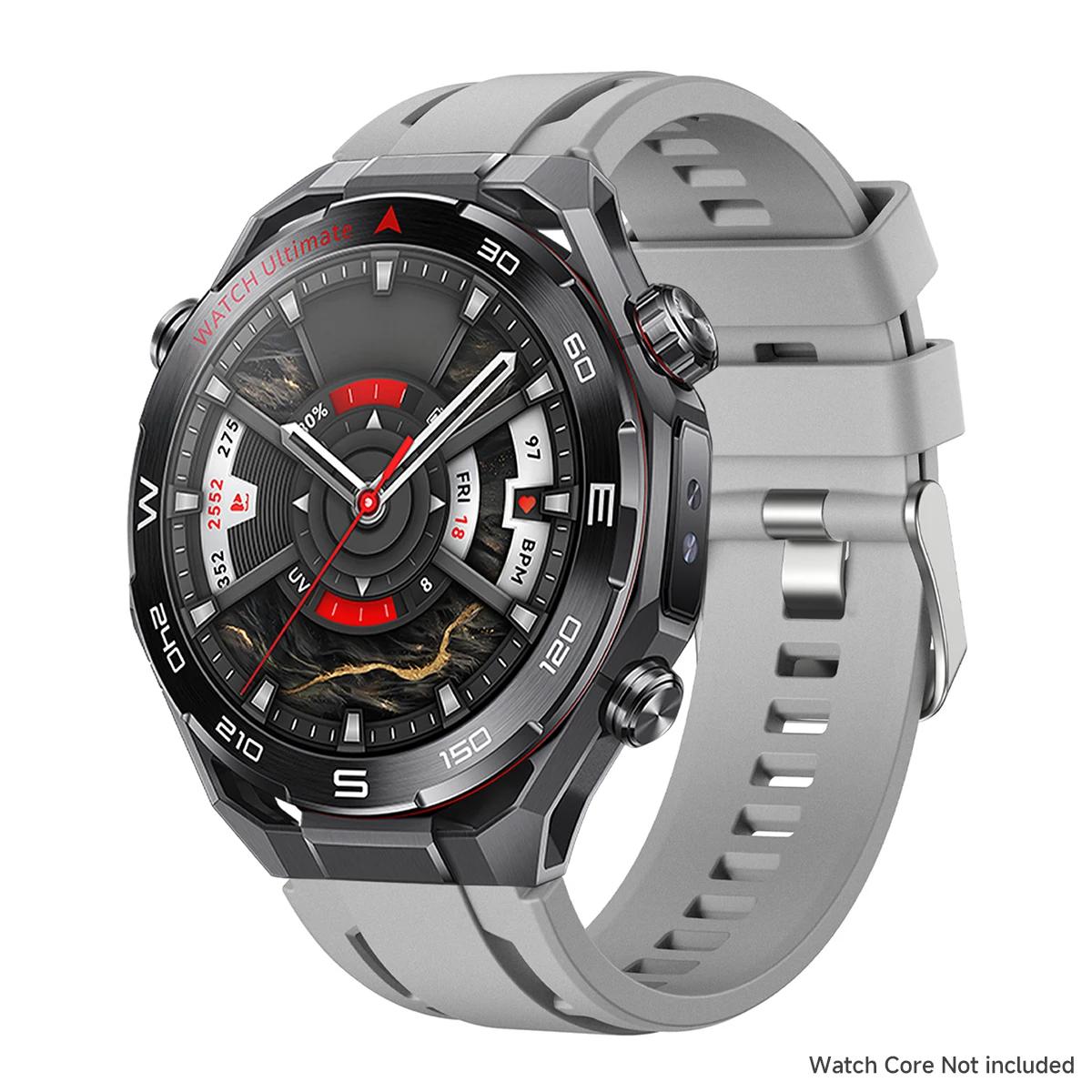 

22 мм Універсальний спортивний силіконовий ремінець для Huawei Watch Ultimate 2 Ремінець для годинника Huawei Watch 5 4/GT 5Pro GT6 Pro 46 мм/Ultimate 22mm Universal сірий колір