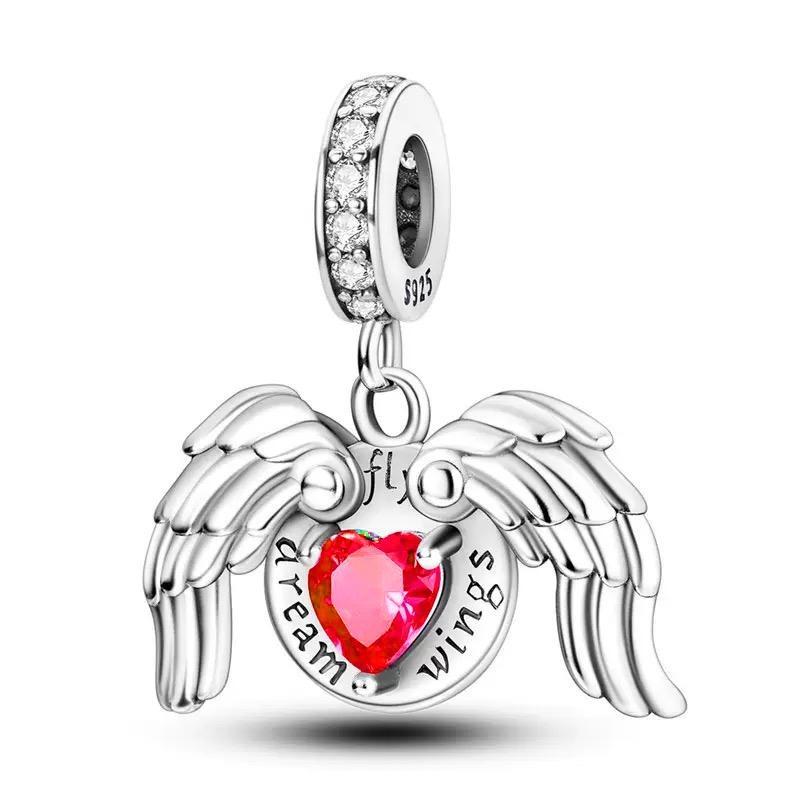 New Copper Shining Colorful Zircon Love Bow Fitting Charm Pendant Fit For Original Bracelet Diy Girls' Jewelry Love Gift