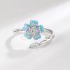 Smjel Enamel Flower Zircon Ring For Women Adjustable Gold Plated Index Finger Rings Luxury Minimalist Gift For Her