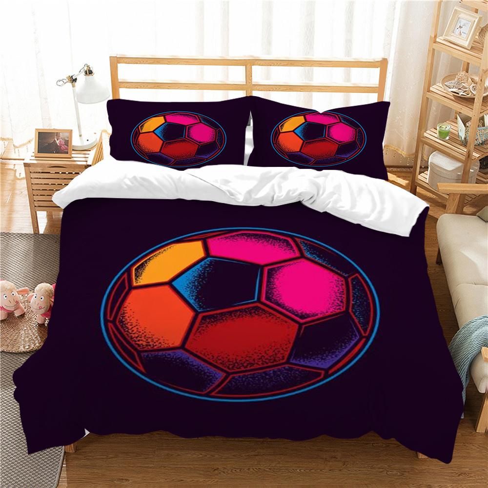 Hot Sell Fashion 3D Creative Bedding Suit Football Quilt Cover Luxury Bed Set Soccerl Home Bedroom Bed Decor Microfiber Soft Duvet Cover