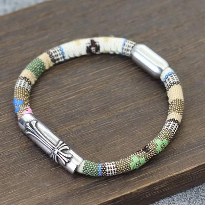 Gothic-Kreuz, doppelseitig besticktes Armband, Boho-Ethno-Stil, mehrfarbiges Stoffseil, Regenbogen, Freundschaftsschmuck für Männer und Frauen