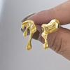 Koreanische Mode Blaue Kristall Achteckige Anhängerohrringe für Damen Einfache Metall Kreuz Hängeohrringe Charme Schmuck Geburtstagsgeschenke