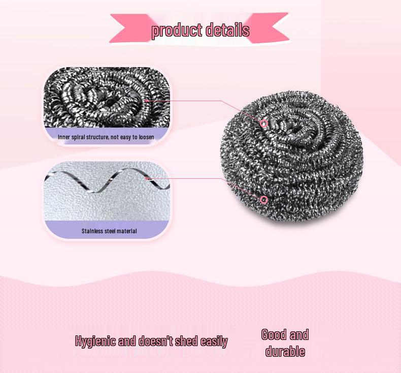 10-Pack Large Stainless Steel Wire Scrubbers for Kitchen and Dish Cleaning