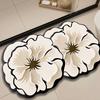 Camellia Flower-Shaped Anti-Slip Absorbent Floor Mat, Quick-Drying Bathroom Mat for Kitchen Entryway Bedroom Home Decor
