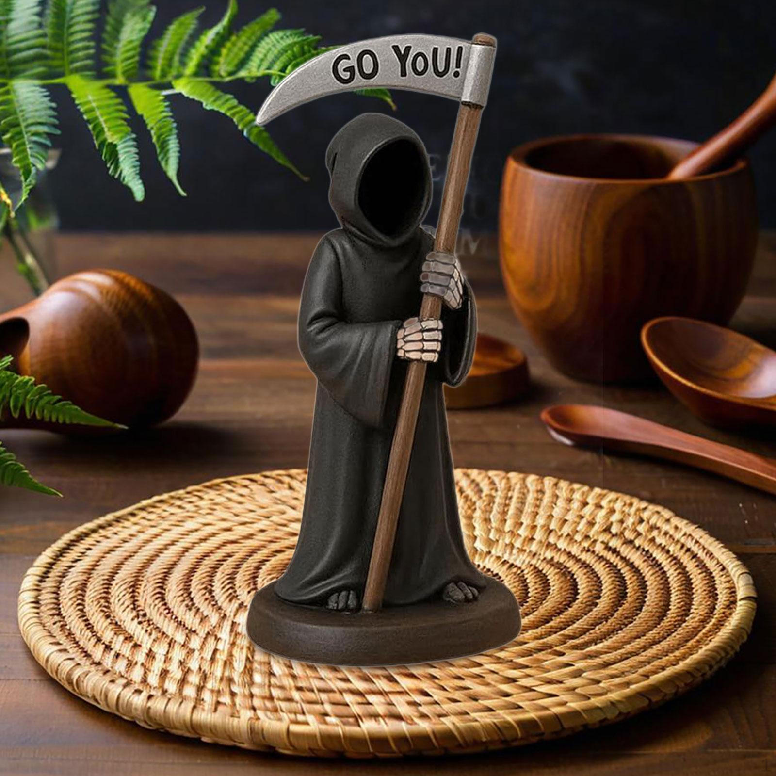 

Фигурка Мрачного Жнеца Смерть Расписанная вручную Декоративные ремесла Скульптура для эмоциональной поддержки для Standing