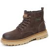 Martin Boots Herren Britischer Stil Kurze Stiefel Herbst und Winter Neu Seitlicher Reißverschluss Work Boots Trendige High-Top Warme Ritterstiefel