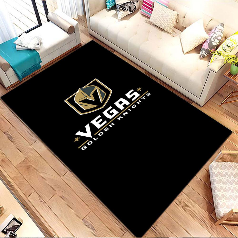 Vegas Golden Knights Logo Design Patterned carpet, non slip mat suitable for living room and bedroom sofas