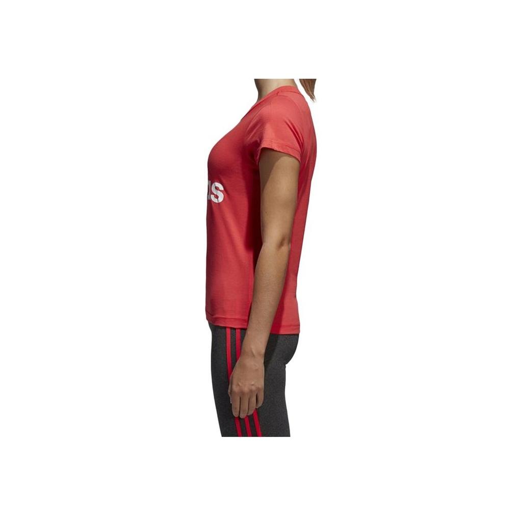 Adidas Classic Big Logo Print Short Sleeve T-Shirt Women Tops Natural-Coral-Pink CF8822