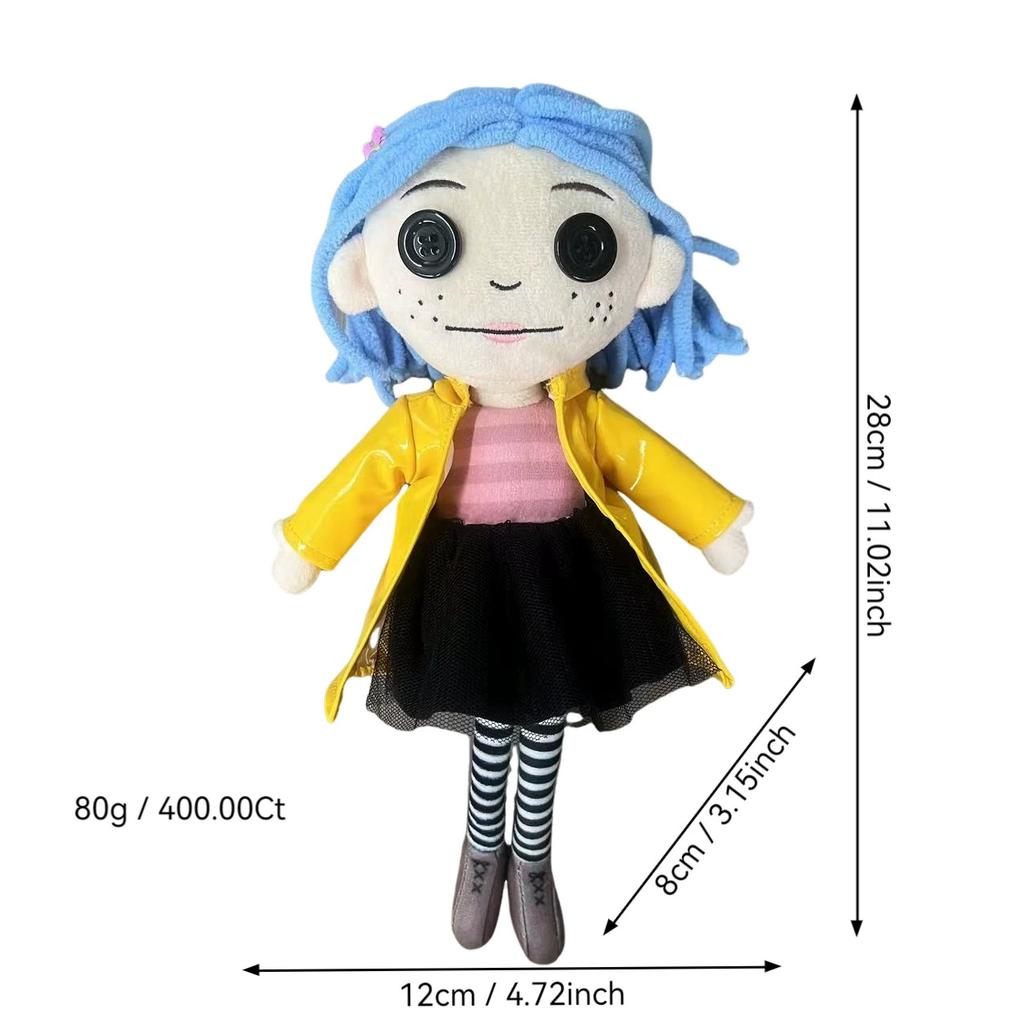 Netoxická Nová Asi 28 cm Coraline Plyšová Věc Kreslená Postavička Kawaii Panenka Měkký Polštářek Ošklivé Děti Roztomilé Sběratelské Panenky Dekorace Hračky