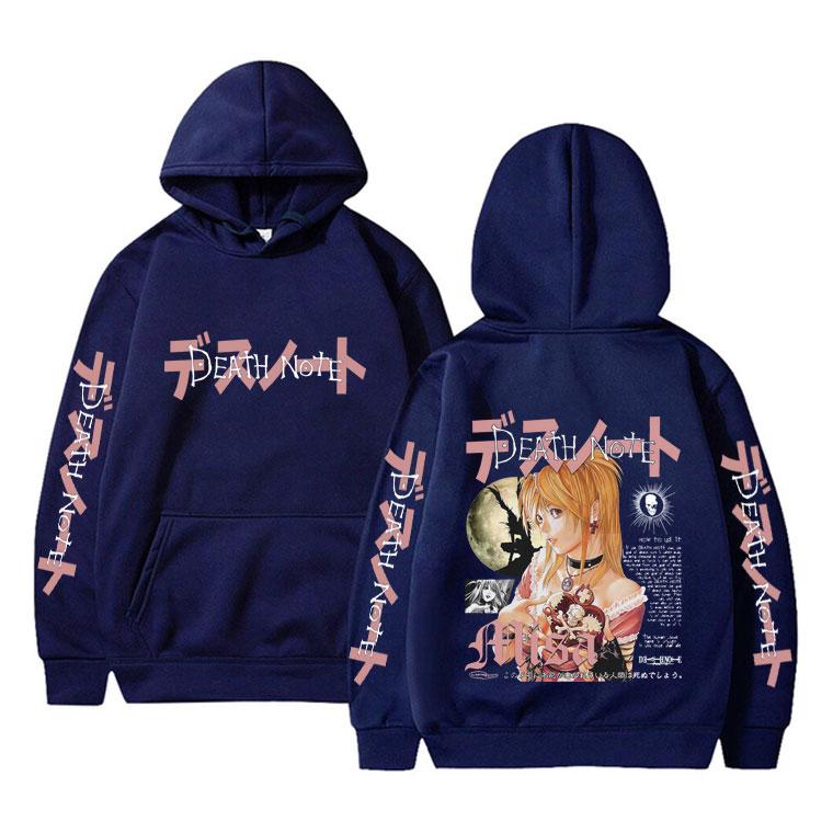 Japanese Anime Death Note Misa Hoodie Men Women Clothing Fashion Hip Hop Streetwear Unisex Vintage Oversized Pullover Hoodies