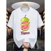 Men'S Summer Tropical Fruit Guava T-Shirt, Comfortable And Skin-Friendly Loose Fit, Versatile American Retro Style Top