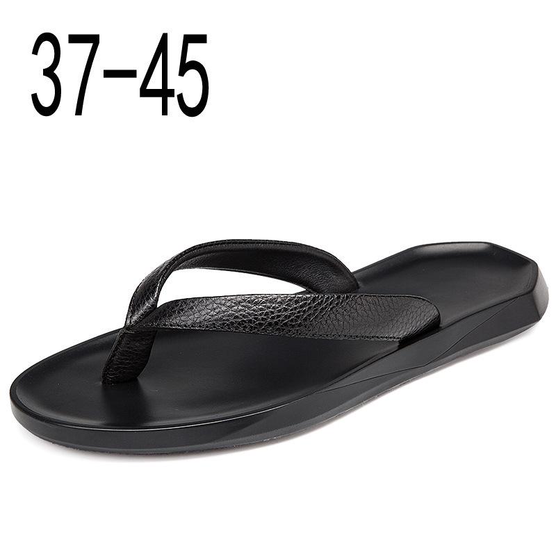 2025 Summer Sandals New Trend Breathable Flip-flops Men's First Layer Cowhide Slippers Summer Beach Cool Slippers