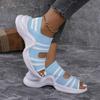 Fashion Women Sandals Summer New Thick Bottom Round Head Shoes Mesh Matching Color Slippers Casual Comfortable Light Breathable Sandals