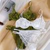 French Lace Half-Cup Bra Set: Ultra-Thin, Sexy Design for Enhanced Pure Desire and Anti-Sagging, Perfect for Big To Small Chest Transition.