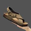 Fashion New Leather Cork Flip-flops Male Couple Vintage Summer Wear Muller Slippers Fashion Casual Beach Sandals New 2025 Zapatos Hombre