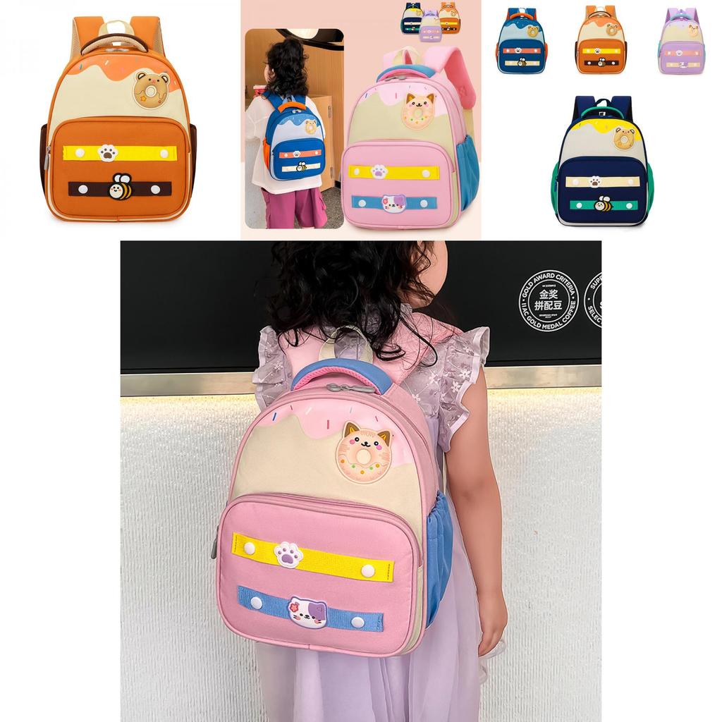 Trendy Lightweight Nylon Backpack For Kids Featuring Adorable Cartoon Design