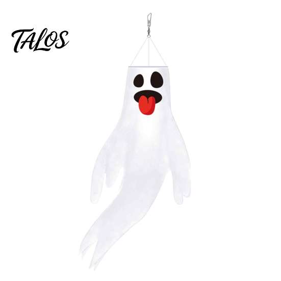 Porch Hanging Ghost 44 Inch Halloween Windsock, White Flying Ghosts Flag Wind Festive Streamers Socks for Tree, Outdoor Yard Patio, Party Decor