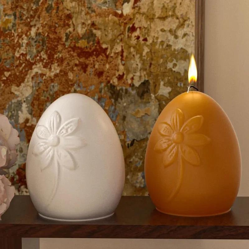 Top Quality DIY Creative Flower Relief Easter Egg Silicone Mold Aroma 3D Candle Plaster Resin Ornaments Mould Easter Home