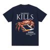 Smoking Kills Crab T Shirts Unhinged Weirdcore Weird Graphic TShirt Harajuku Cotton Short Sleeve Tee Shirt Oversized Streetwear