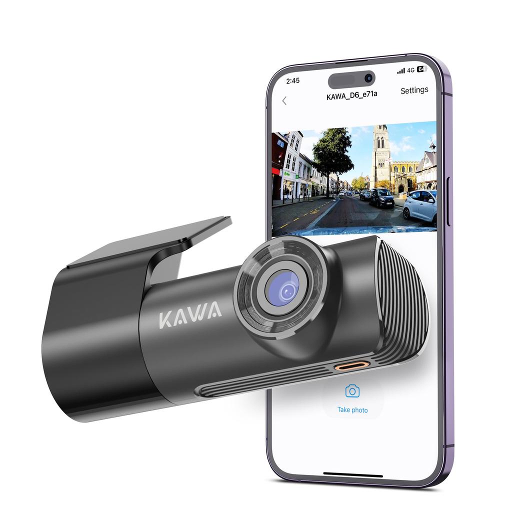 KAWA Dash Cam with 2K Powerful Night Voice Flexible Smartphone Parking Motion Continuous Emergency Impact Nationwide LED Traffic Light Easy Easy