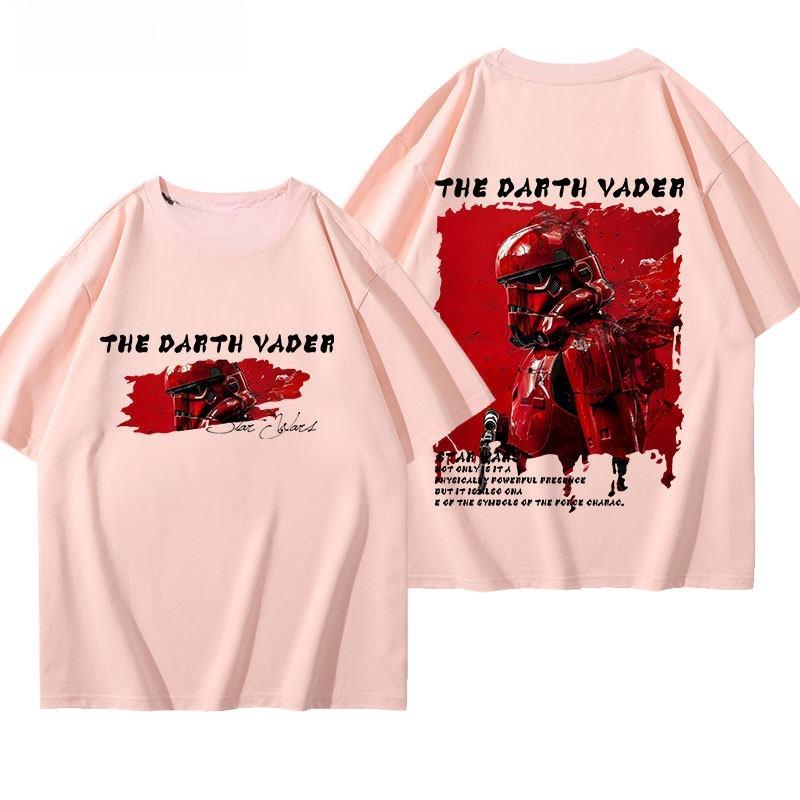 2026 New Style Star Wars Star Wars ShortSleeved American Retro Casual StreetTough Textured HeavyDuty  Cotton TShirt