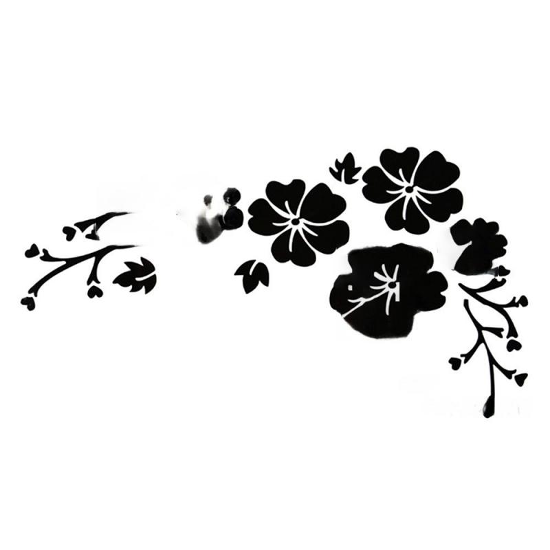 

Наклейка с цветком автомобиля, наклейки на авто, окно, бампер, дверь, царапина, наклейки, виниловые наклейки для автомобиля, мотоцикла, внешнее украшение чёрный