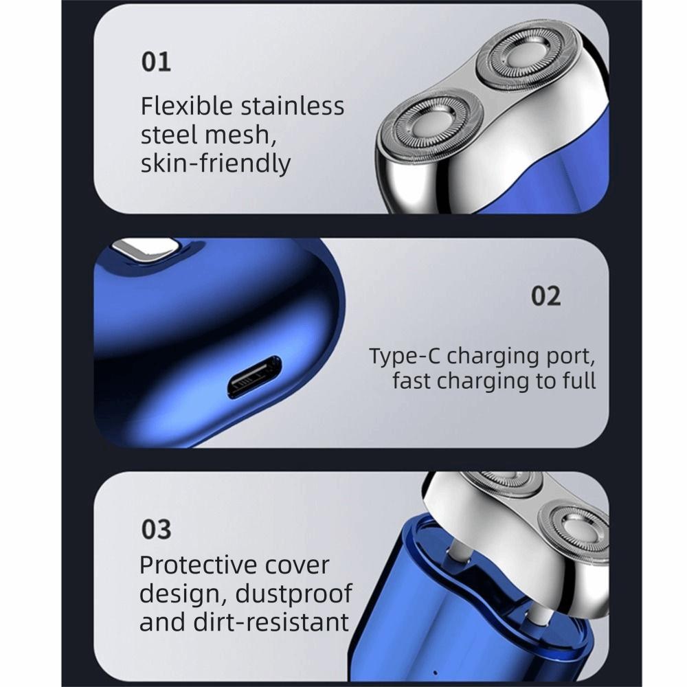 USB Rechargeable Magnetic Rotary Razor Double Head Men's Beard Trimmer  Daily Use