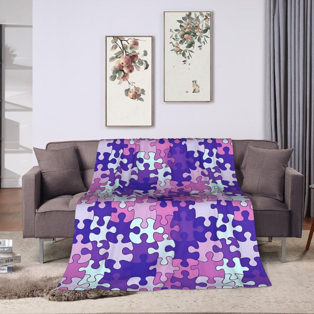 Super Soft blanketKids Adult Travel Puzzle Camouflage Pattern Throw Blanket Flannel Bedspread For Couch Chair Sofa Bed