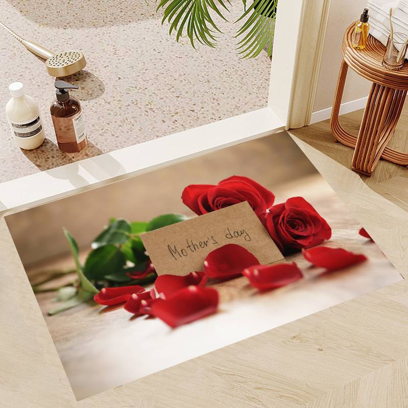 Mother's Day Theme Floor Mat Door Mat Washable Non-Slip Living Room Sofa Chairs Area Mat Kitchen Doormat Area Rug KId Play Mats