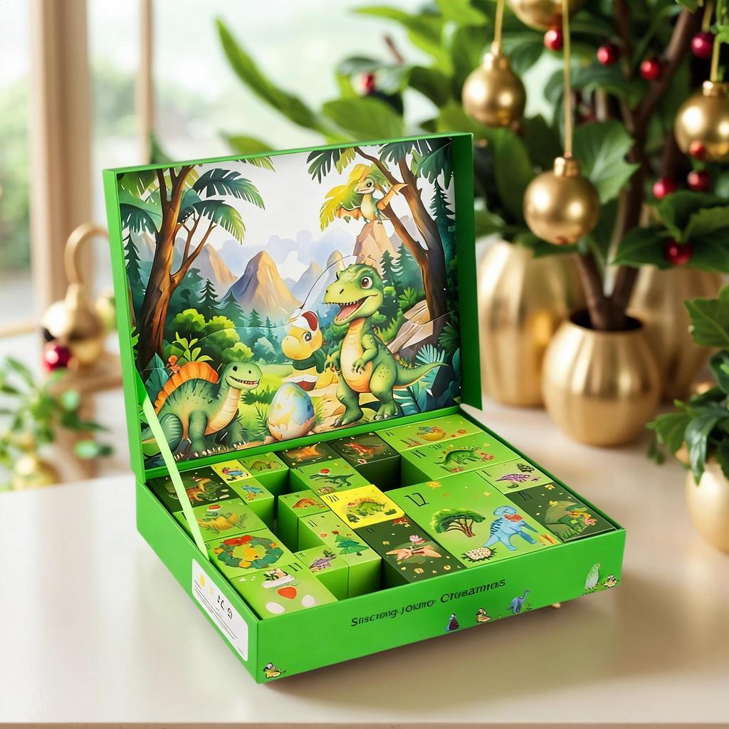 Dinosaur Christmas Advent 24 Days Toy Vehicle Countdown Calendar Car Toys for Kids Boys Girls Living Room Bedroom Study Family