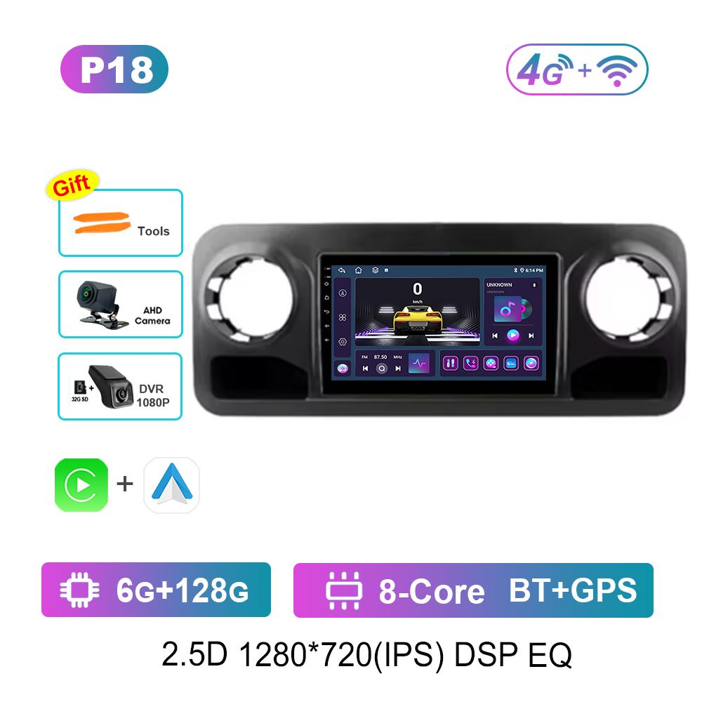 Android OS Carplay Car Radio Multimedia Player for Benz Sprinter 2018 - 2022 GPS Navi WiFi IPS Screen DSP Stereo 4G Auto Tools