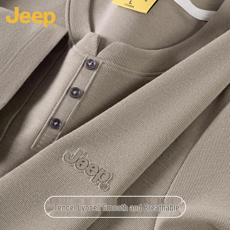 JEEP Men s Lyocell Blend Henley T-Shirt 2XL