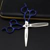 6.0 Inch Half-Body Blue Neptune Beauty Hair Scissors Straight Cutting Teeth Scissors Thin Cutting Hair Salon Special Foreign Trade Explosion
