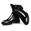 Men Boots Patent Leather High Top Man Shoes British Style Medium Top Motorcycle Boots Versatile Men's Leather Boots Botas Hombre