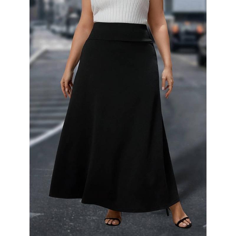 

Летняя женская трикотажная юбка 5XL чёрный