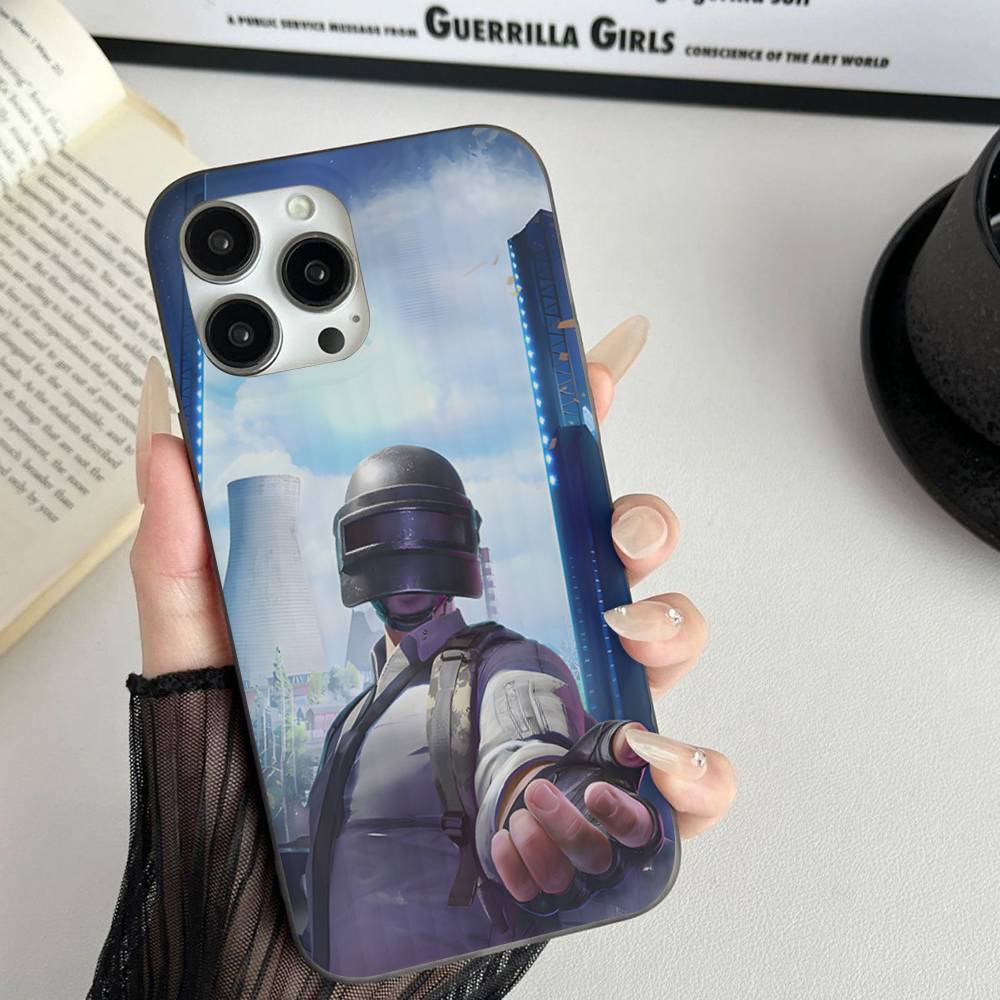 Game P-PUBG B-BATTLEGROUNDS For iPhone 16 15 11 12 13 14 17 Pro Max PLUS Pro Soft Corrugated Silicone Back Phone Case
