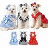 Bow Headband Cat Dog Princess Dress Polka Dots Printing Pet Dress Cute Pet Skirts  Spring Summer