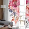 Flower Bud And Leaf Overlay Window Curtains For Living Room Bedroom Kitchen Chiffon Sheer Window Treatment